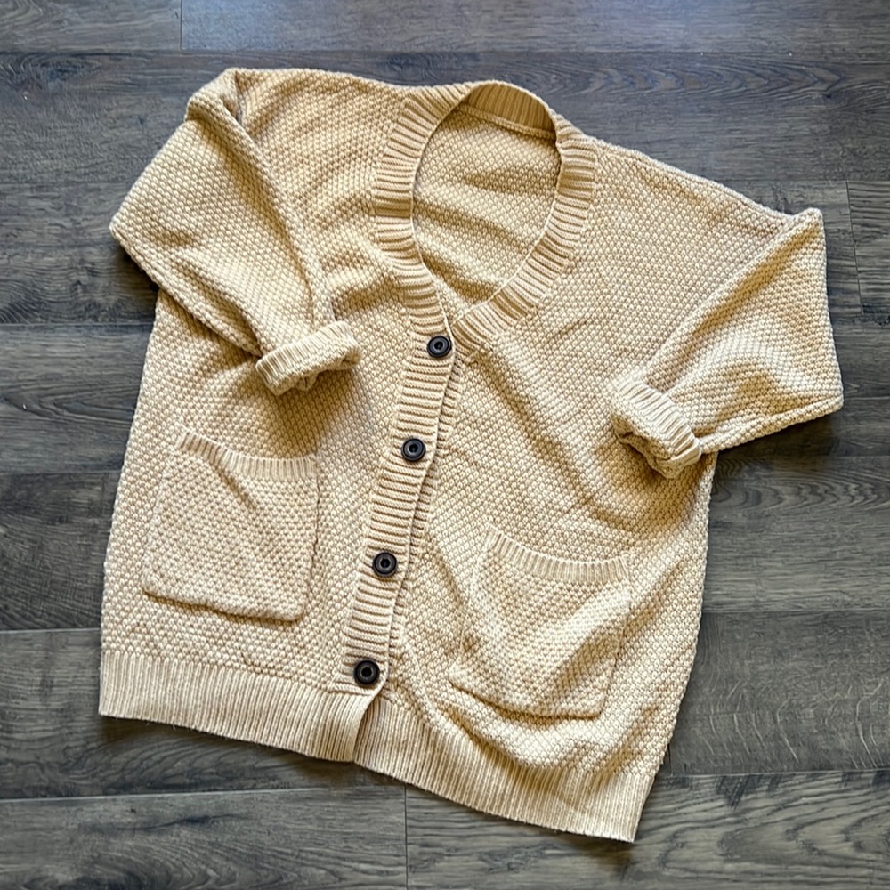 Oversized Caramel Cardigan Sweater